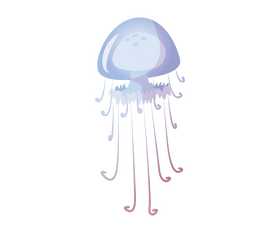 Cute jellyfish cartoon clipart