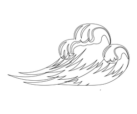 Free wave black and white clipart