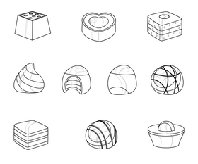 Sweet chocolate candies black and white vector