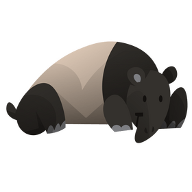 Tapir lying clipart