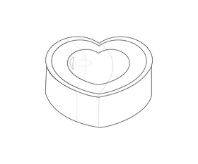 Heart shaped chocolate black and white clipart