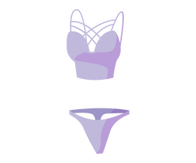 Purple swimwear cartoon clipart