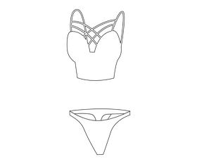 Swimwear cartoon black and white clipart