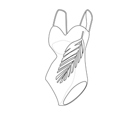 Free swimsuit black and white clipart