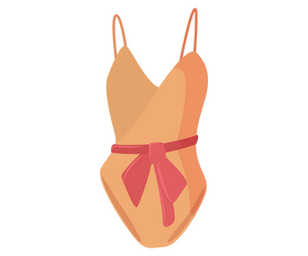 Orange one piece swimsuit clipart