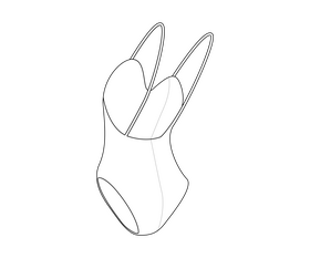 Swimsuit black and white clipart