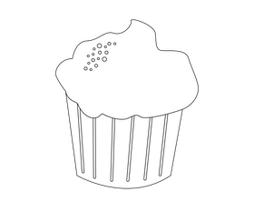 Muffin drawing black and white clipart