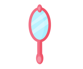 Hand mirror illustration clipart