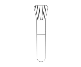 Makeup brush cartoon black and white clipart