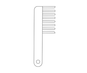 Cartoon comb black and white clipart