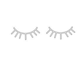 Magnetic eyelashes black and white clipart