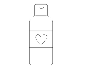 Cosmetic flask drawing black and white clipart