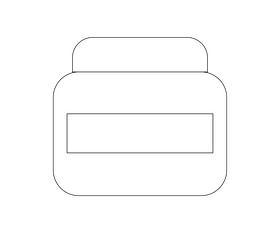 Cosmetic jar black and white clipart