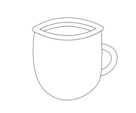 Plastic cup black and white clipart