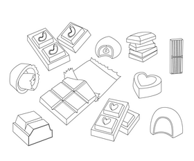 Set of chocolate black and white vector