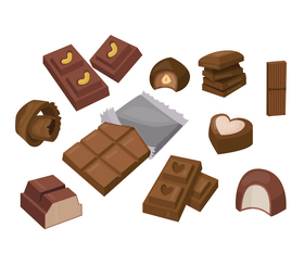 Set of chocolate vector