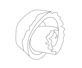 Chocolate curls black and white clipart