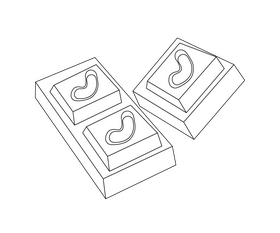 Free cashew chocolate black and white clipart
