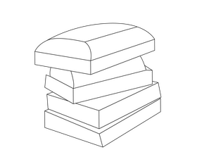 Chocolate pieces drawing black and white clipart