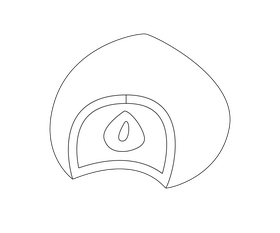 Chocolate hazelnut candy cartoon black and white clipart