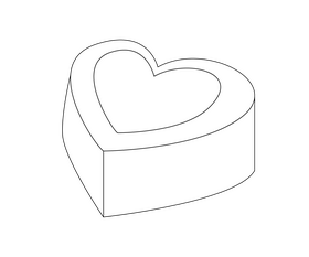 Heart shaped chocolate free black and white clipart