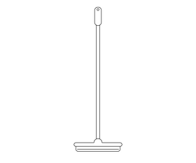 Floor squeegee cartoon black and white clipart