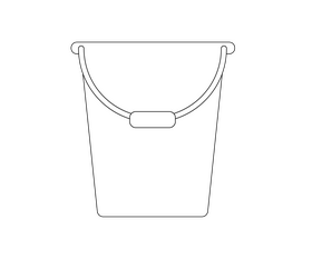 Bucket black and white clipart