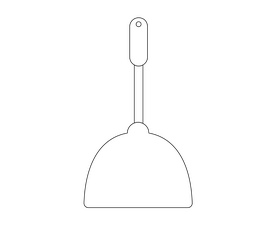 Cleaning scoop black and white clipart