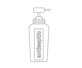 Free antiseptic spray black and white clipart