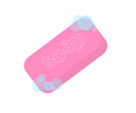 Pink soap drawing clipart