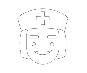 Female paramedic portrait black and white clipart