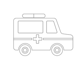Free ambulance black and white clipart