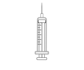 Syringe black and white clipart