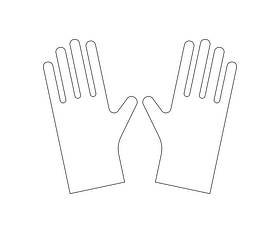 Rubber gloves black and white clipart