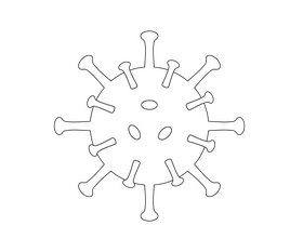 Cartoon virus black and white clipart