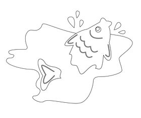 Lake cartoon black and white clipart