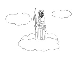 Zeus black and white vector