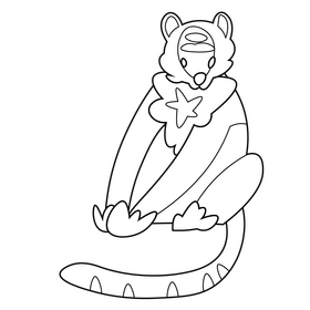 Printable tiger sitting black and white clipart