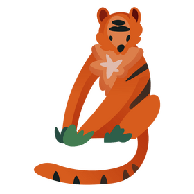 Tiger sitting clipart