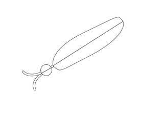 Fishing hook illustration black and white clipart