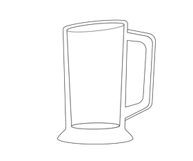 Beer mug illustration black and white clipart