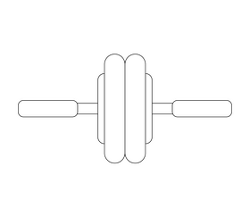 Abdominal wheel black and white clipart