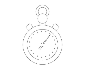 Stopwatch timer clock black and white clipart