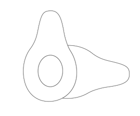 Avocado free black and white clipart