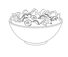 Vegetable salad black and white clipart free download