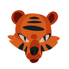 Cartoon tiger head clipart