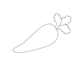 Carrot drawing black and white clipart