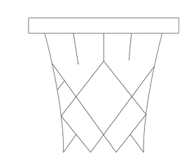 Basketball basket black and white clipart