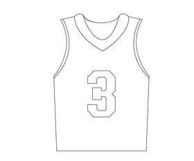 Basketball shirt black and white clipart