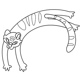 Tiger playful black and white clipart